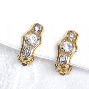 1980s Diamante Earrings, 1980s Designer Style Earrings, 1980s Clip on Statement Earrings, 80s Statement Earrings, 80s Preowned Clip ons