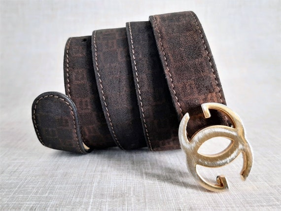 Suede Gucci Belt, Brown Suede Gucci Belt