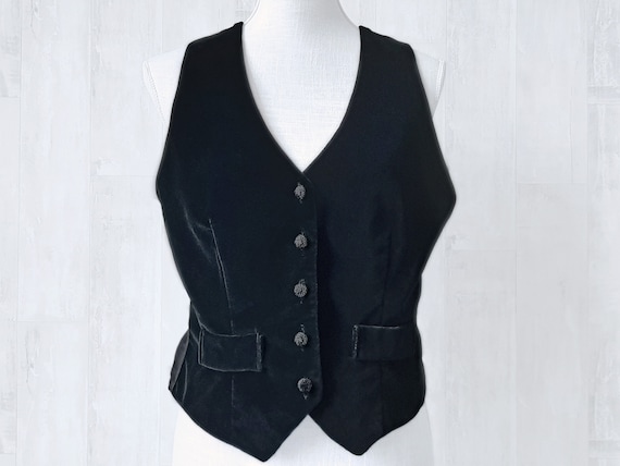 Vintage Velvet Waistcoat, Soft Velvet Waistcoat, S
