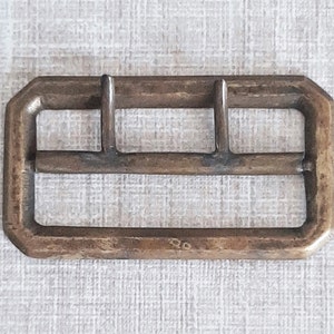 Octagonal Brass Buckle, Two Prong Brass Buckle, Brass Finish Craft Buckle, Double Tongue Buckle