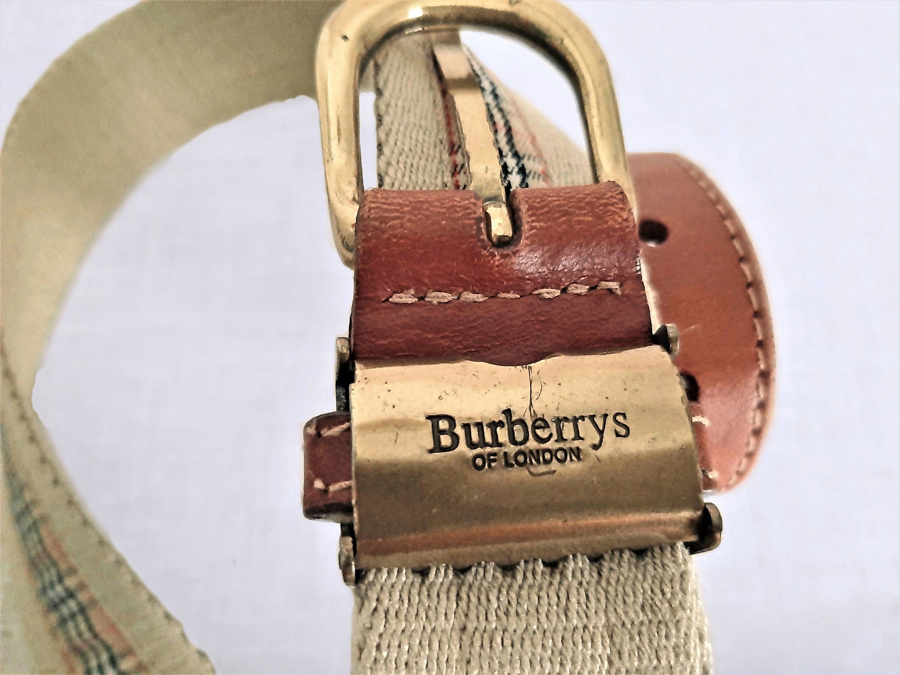 1980s Burberrys Belt, 1980s Burberry Item, 80s Plaid Belt  display picture 2