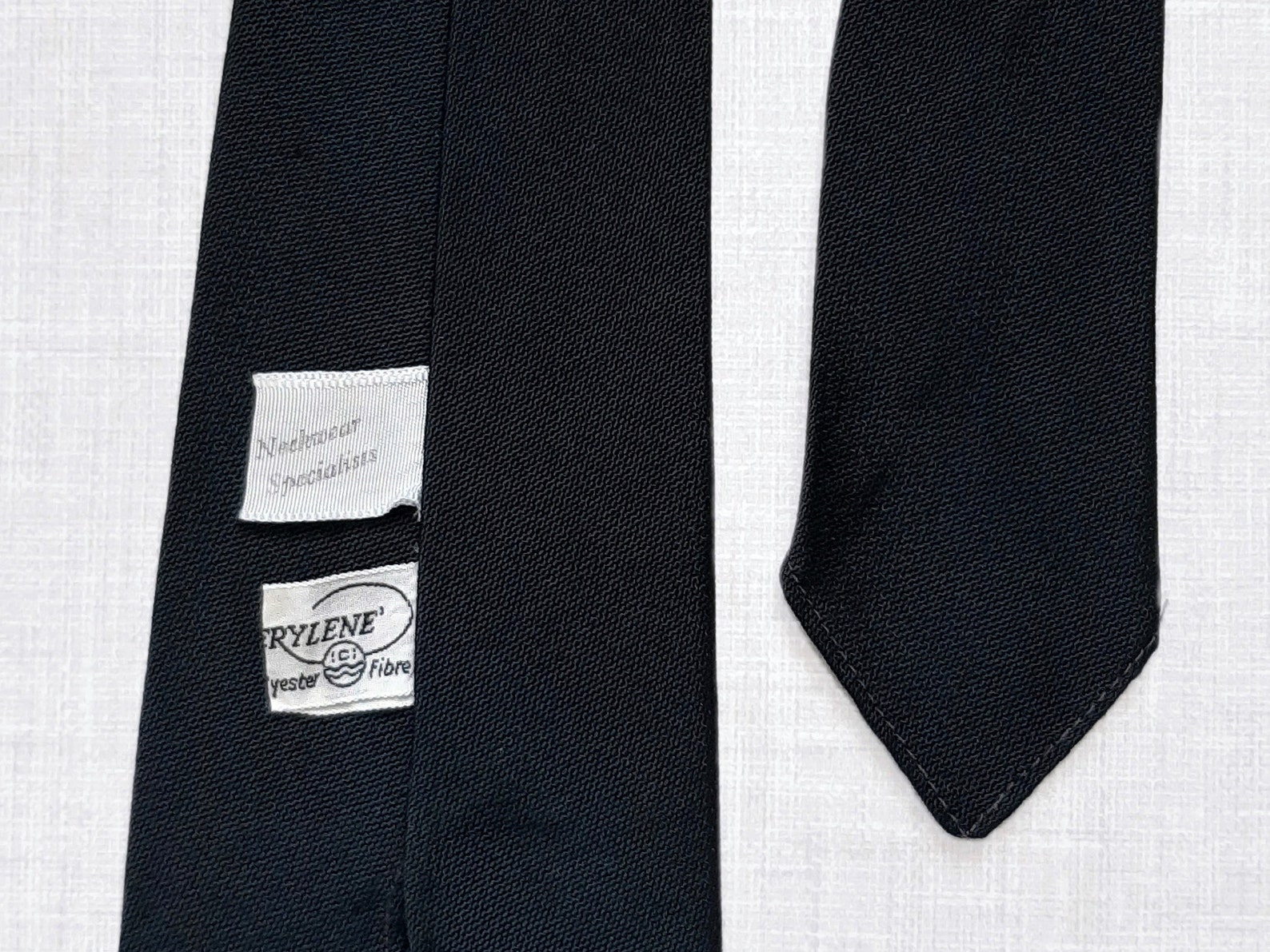 Vintage Black Terylene Tie Preloved Black Tie | Etsy UK
