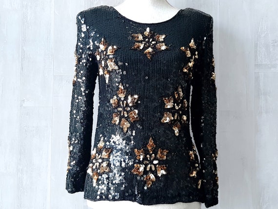 Stunning Sequin Top, Frank Usher Sequin Top, 1980… - image 2