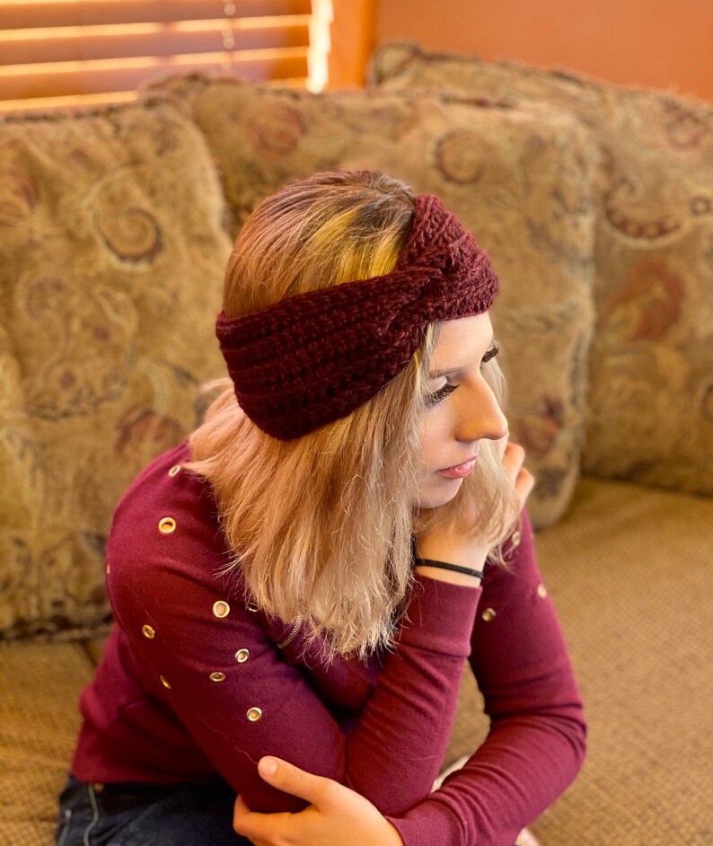 Burgundy Ear Warmers. Womens and Teen. Soft and Warm Winter Etsy