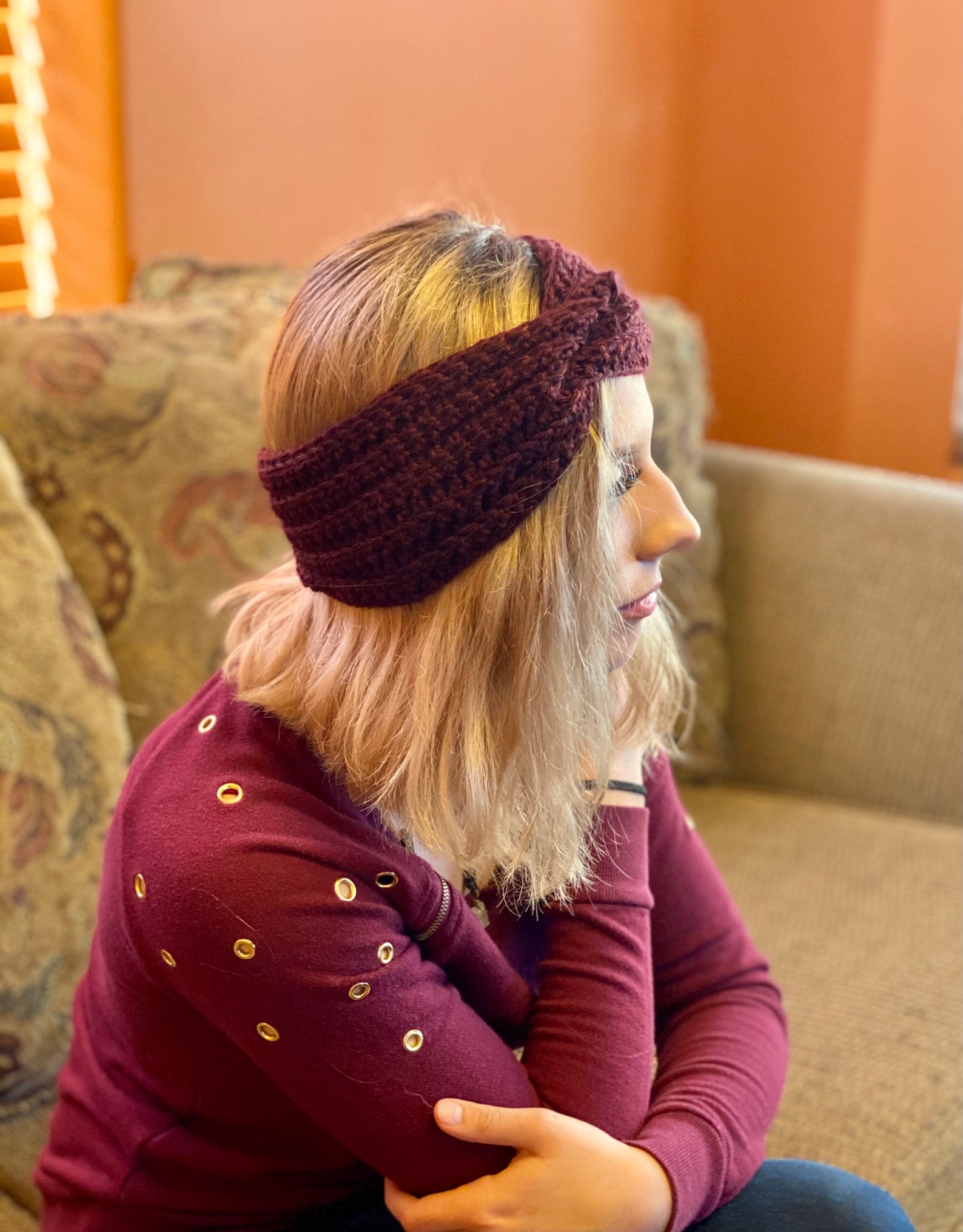 Burgundy Ear Warmers. Womens and Teen. Soft and Warm Winter Etsy