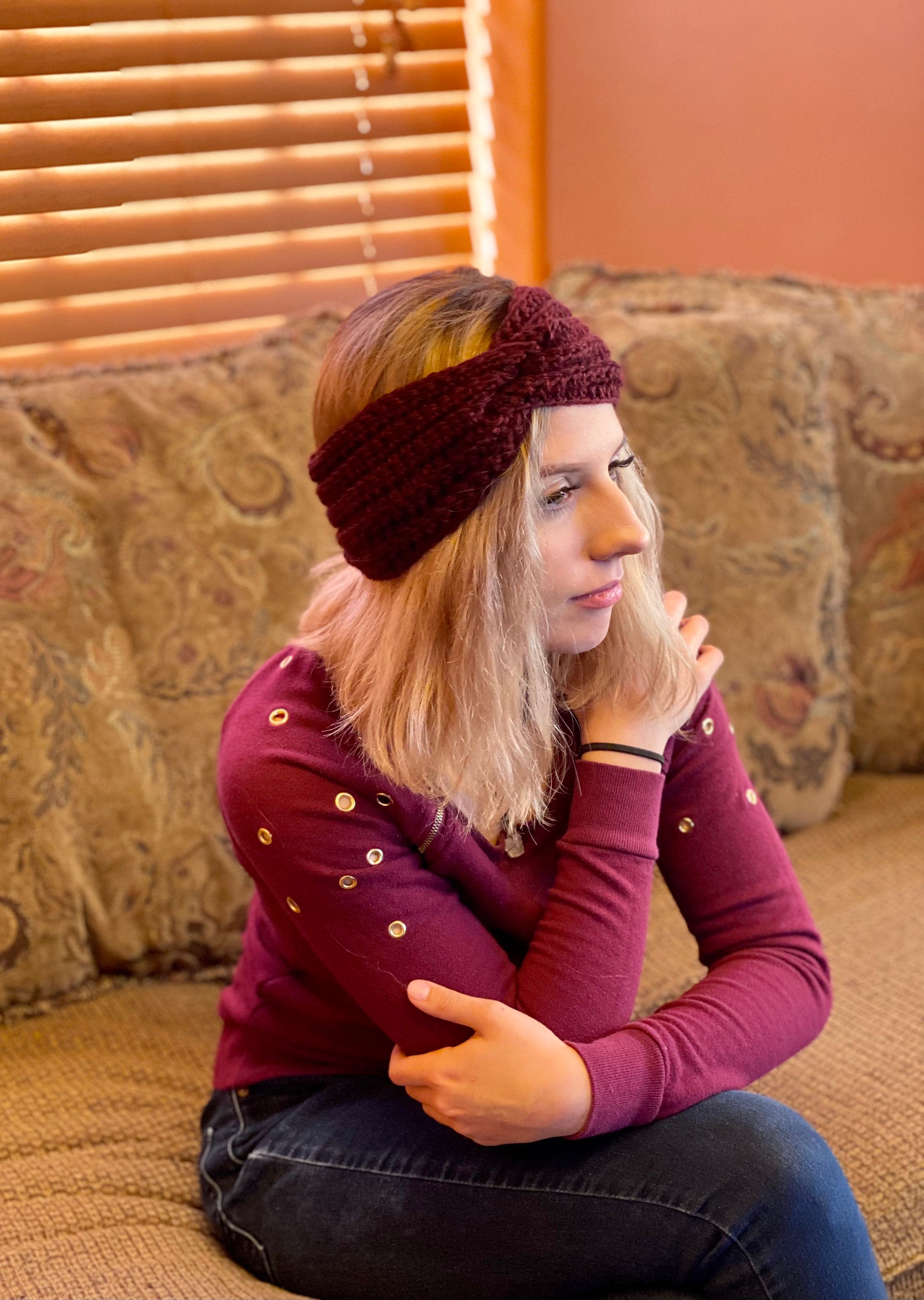 Burgundy Ear Warmers. Womens and Teen. Soft and Warm Winter Etsy