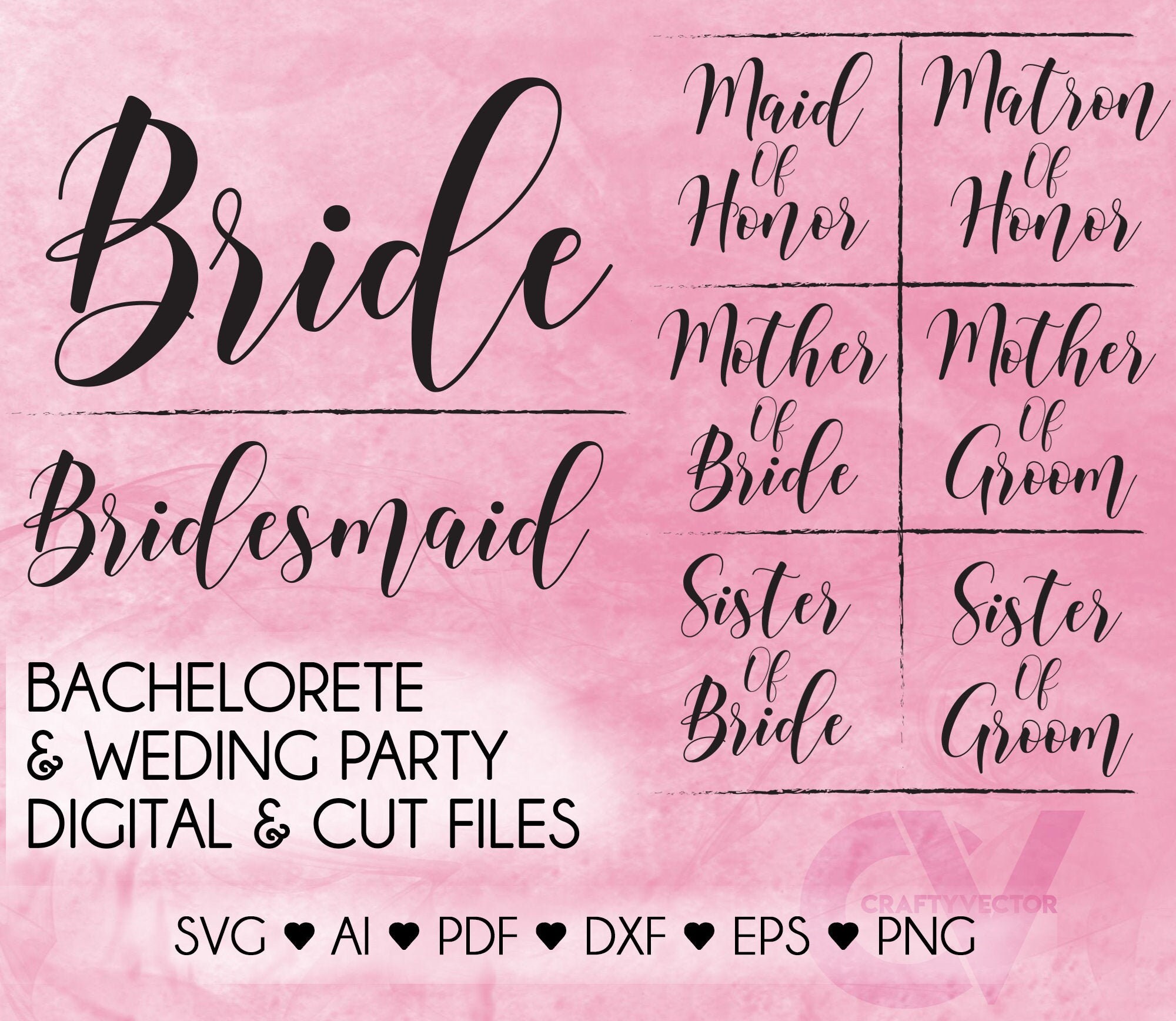 Download Bride Svg Bachelorette Svg Wedding Svg Bridesmaid Svg Wedding Party Svg Cutting Files
