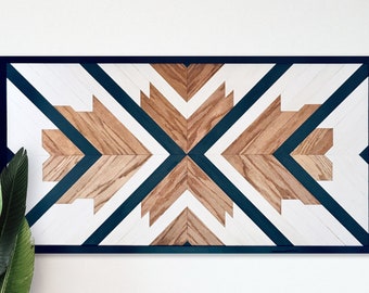 Brixon Arte de pared de madera real, decoración rústica hecha a mano de granja boho, arte de pared enmarcado profesionalmente para el hogar u oficina