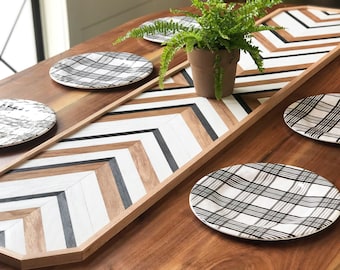 Salem Table Centerpiece & Wood Wall Art, Centerpieces for Dining Table, Coffee Table Centerpiece, Kitchen Table Centerpiece, Geometric Wood