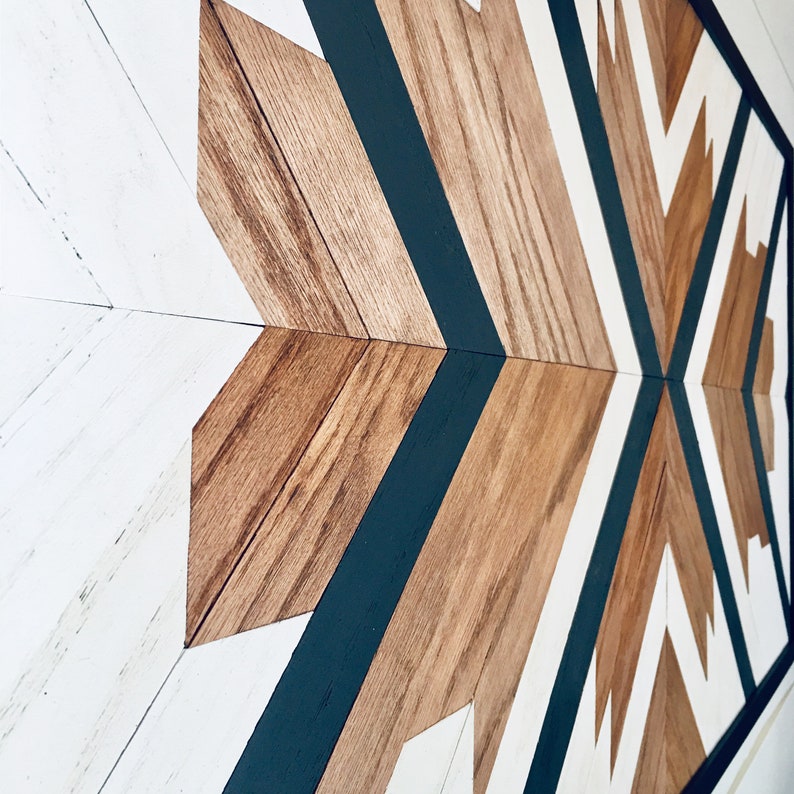Brixon Geometric Wood Wall Art Wood Wall Art Reclaimed Wood Etsy