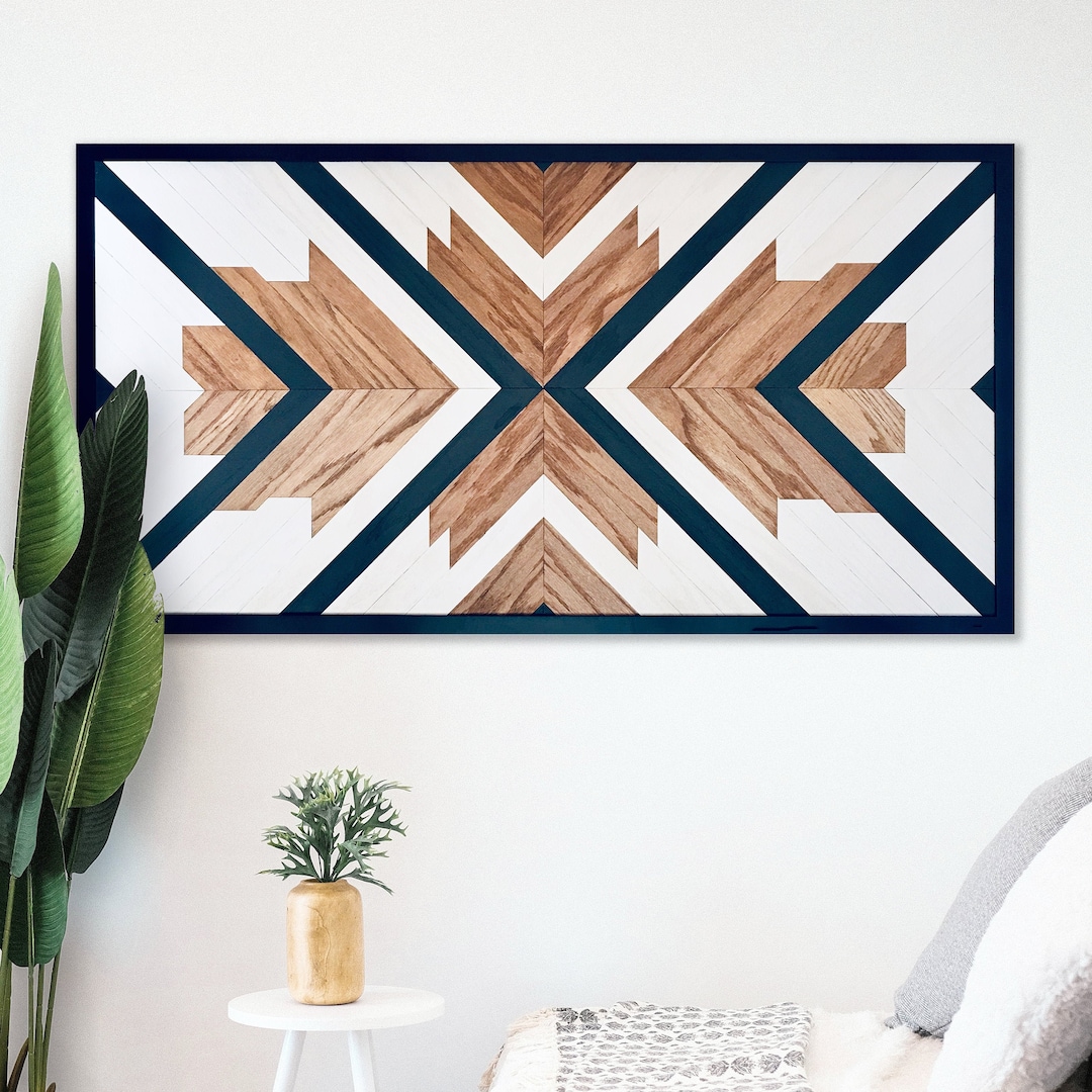 Brixon Geometric Wood Wall Art Wood Wall Art Reclaimed Wood Etsy