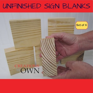Unfinished Wood Block Blanks 3x3x1.5, Wooden Blocks, Wood Block Art, DIY Farmhouse Sign, Sign Blanks, Set of 6
