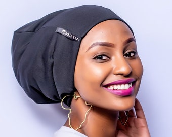 Adjustable Satin Lined Cap for Natural Hair, Silk Lined Hair Protection Cap for Women & Kids, Curly Hair Friendly Cap – VisViva