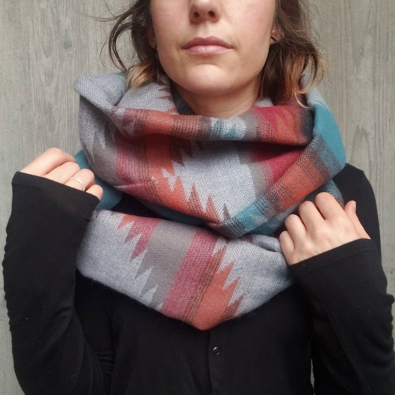 Aztec Infinity Scarf Women's Scarf Fall Scarf Winter Scarf image 0
