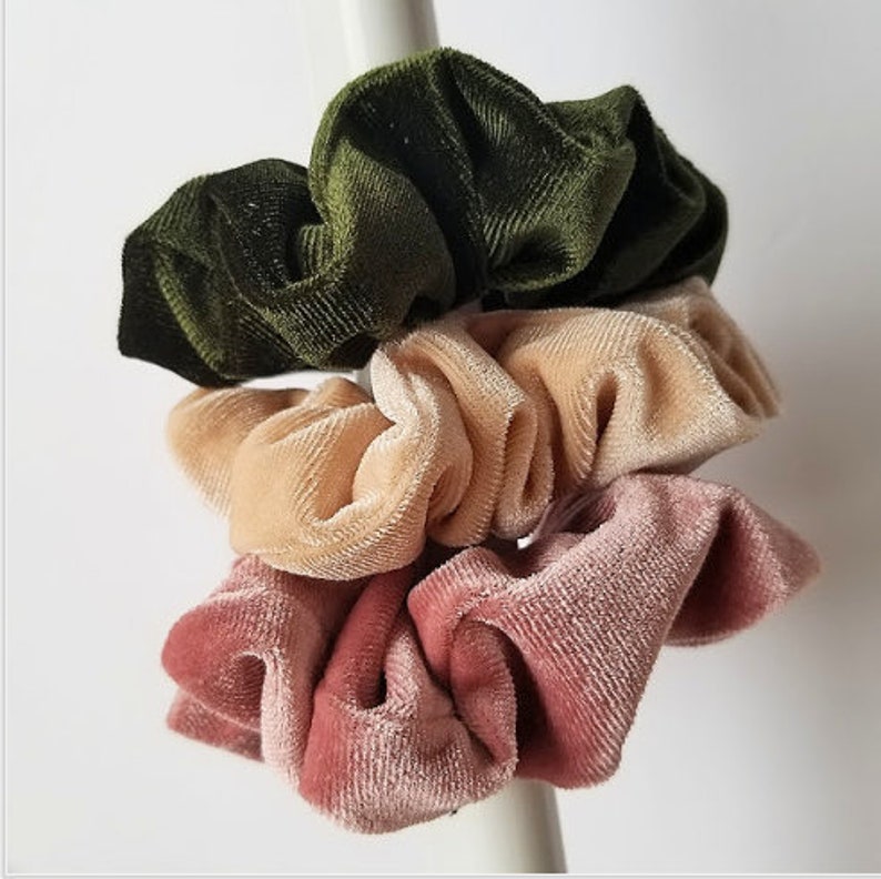 Zipper Scrunchies Hidden pouch Velvet Scrunchies Cute Etsy