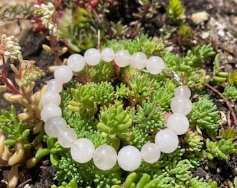Rose Quartz gemstone crystal bracelet natural healing jewelry