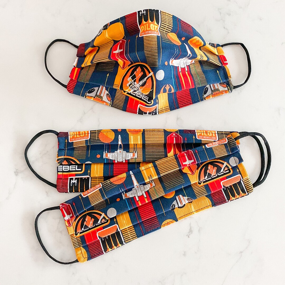 Custom Sizing / Star Wars Rebel Face Mask / 100 Cotton / 3 Layers / Pellon Interfacing