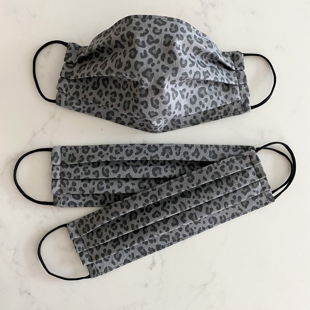 Custom Sizing / Leopard Print Face Mask / 100 Cotton / 3 Layers / Pellon Interfacing / Washable
