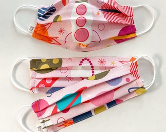 Custom Sizing / Rocket Science Face Mask / 100% cotton / Pellon Interfacing / Washable / Elastic straps / Made in USA / Spoonflower Fabric