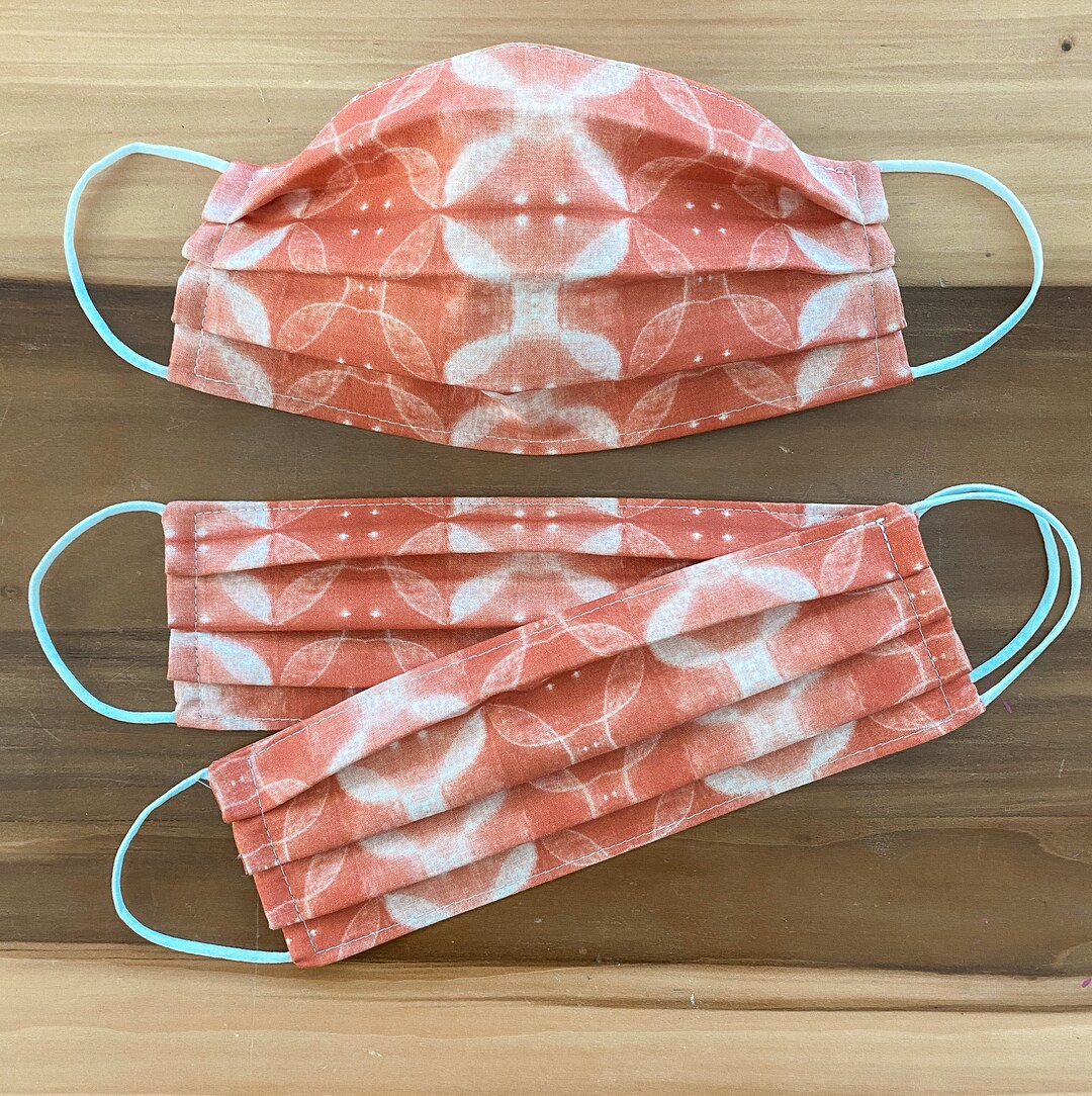 Custom Sizing / Shibori Face Mask / 100 Cotton / 3 Layers / Pellon Interfacing / Reusable