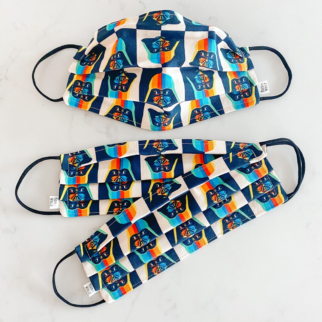 Custom Sizing / Star Wars Darth Vader Face Mask / 100 Cotton / 3 Layers / Pellon Interfacing