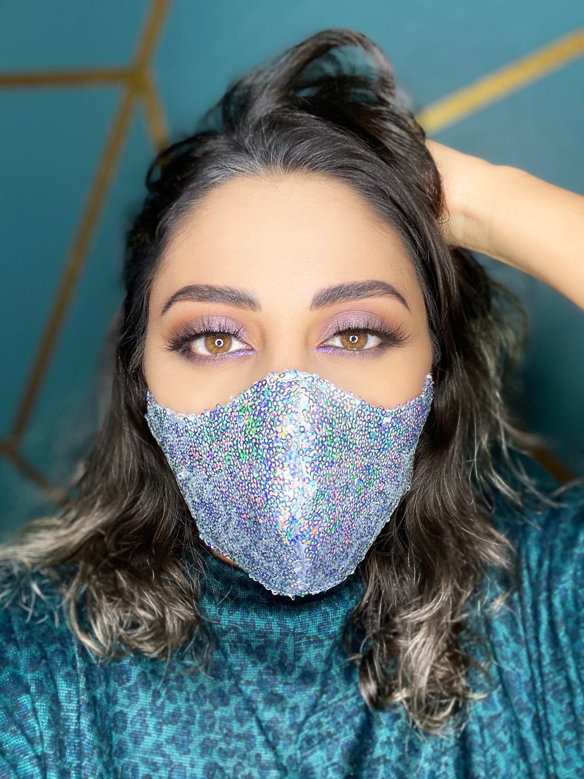 3 Layer Luxury Sequin Face Mask / Party Face Mask / Bridal Etsy
