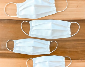 Solid Color Face Mask / 100% cotton / 3 Layers / Pellon Interfacing / Reusable / Elastic straps / Made in USA