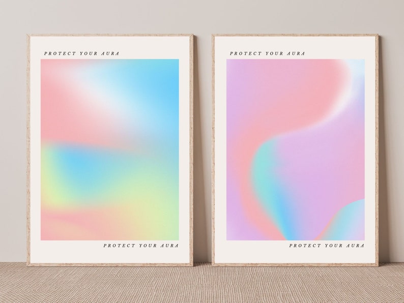 Protect Your Aura Wall Art Print SET OF 2 Digital Download image 1