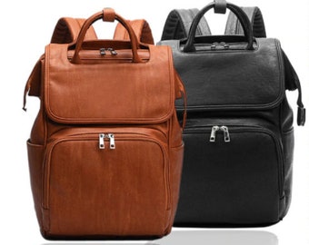 diaper backpack leather