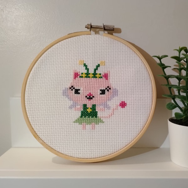 Gabby's Dollhouse Kitty Fairy Cross Stitch Pattern