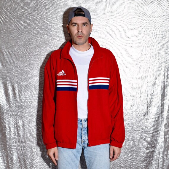 ADIDAS red VINTAGE tracksuit training windbreaker