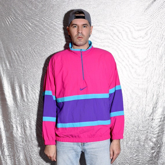 NIKE pink VINTAGE overhead zip up tracksuit traini