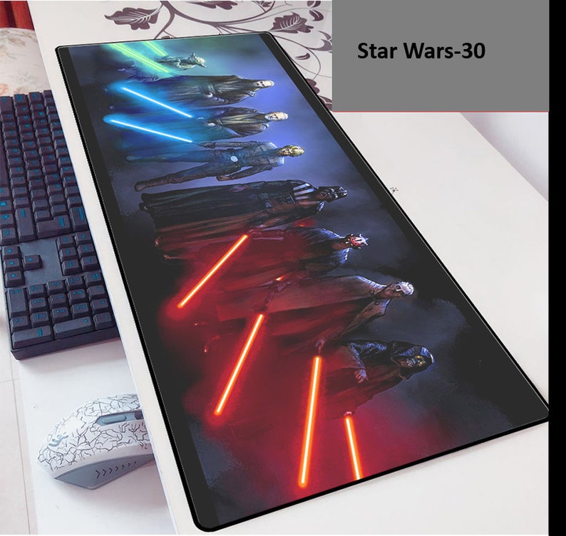 Gaming mouse pad XL XXL Star Wars lightsaber Yoda Etsy