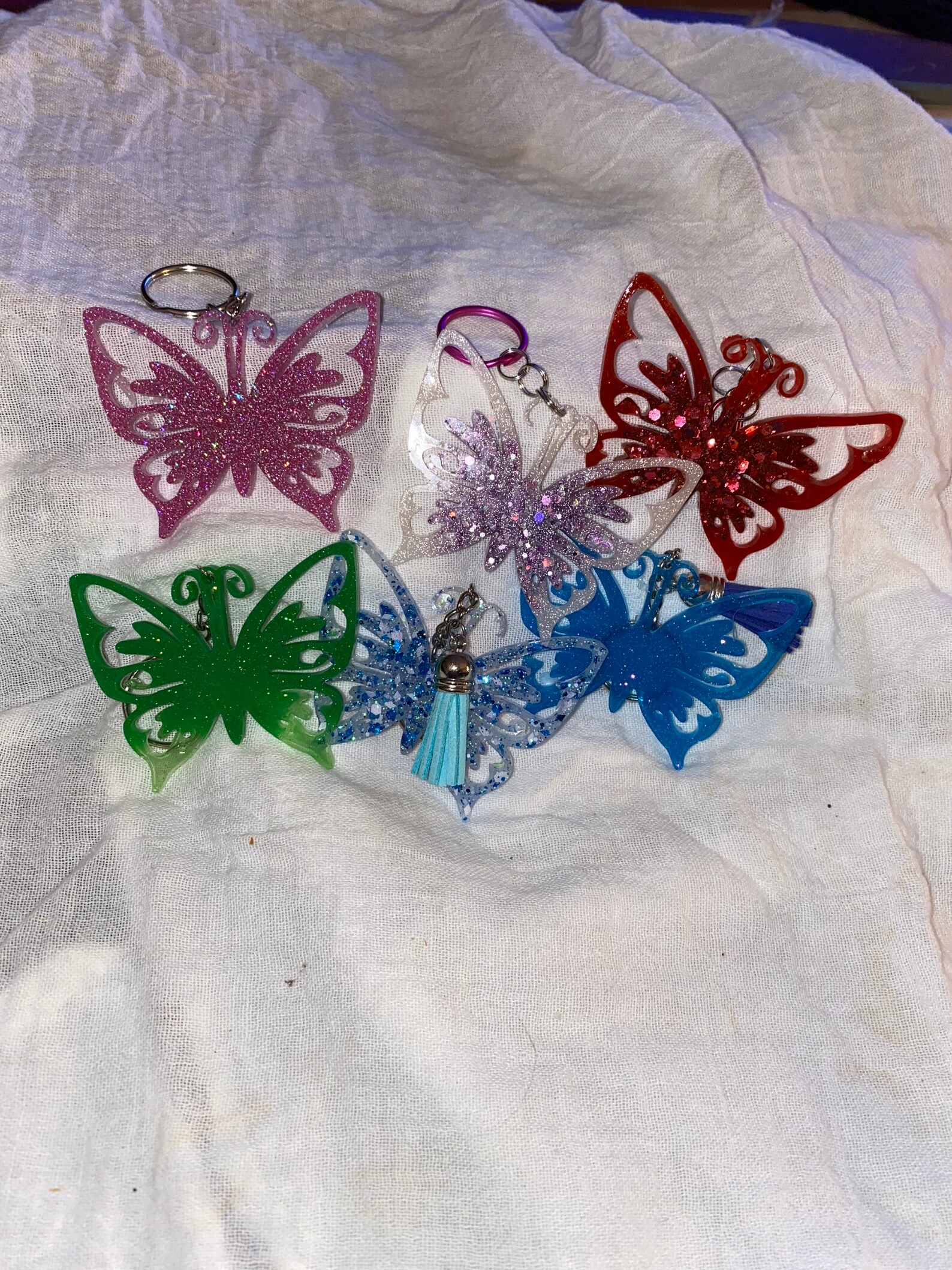 Custom color butterfly keychain Etsy