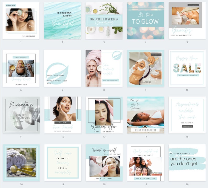 Social Media Template Spa Template Canva Templates Etsy UK
