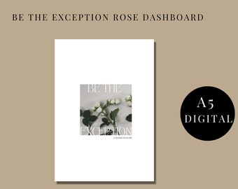 Be The Exception Rose Planner Dashboard - A5 Digital, Printable