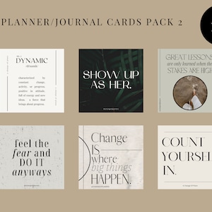 PLANNER CARDS - Motivational Minimal Planner Cards Pack 2 // Cartes de planificateur imprimables 3x3 // Cartes de motivation fille