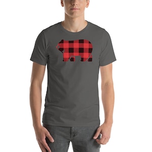Beremy Plaid Logo T-Shirt | Bear Pride Shirt | Unisex Bear Apparel | Gay Bear Shirt