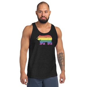 Vintage Rainbow Bear Tank Top | LGBT Pride Shirt | Rainbow Bears | LGBTQ+ Tank Top | Summer Pride Apparel