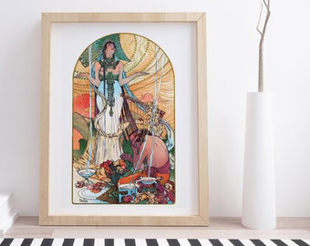 Salammbô van Alphonse Mucha | Vintage kunstillustratie-afdruk
