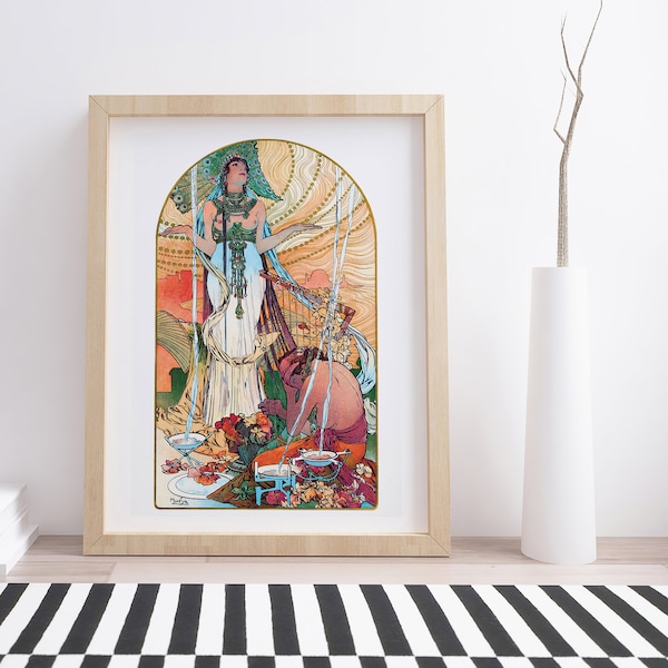 Salammbô von Alphonse Mucha | Vintage Kunst Illustration Print