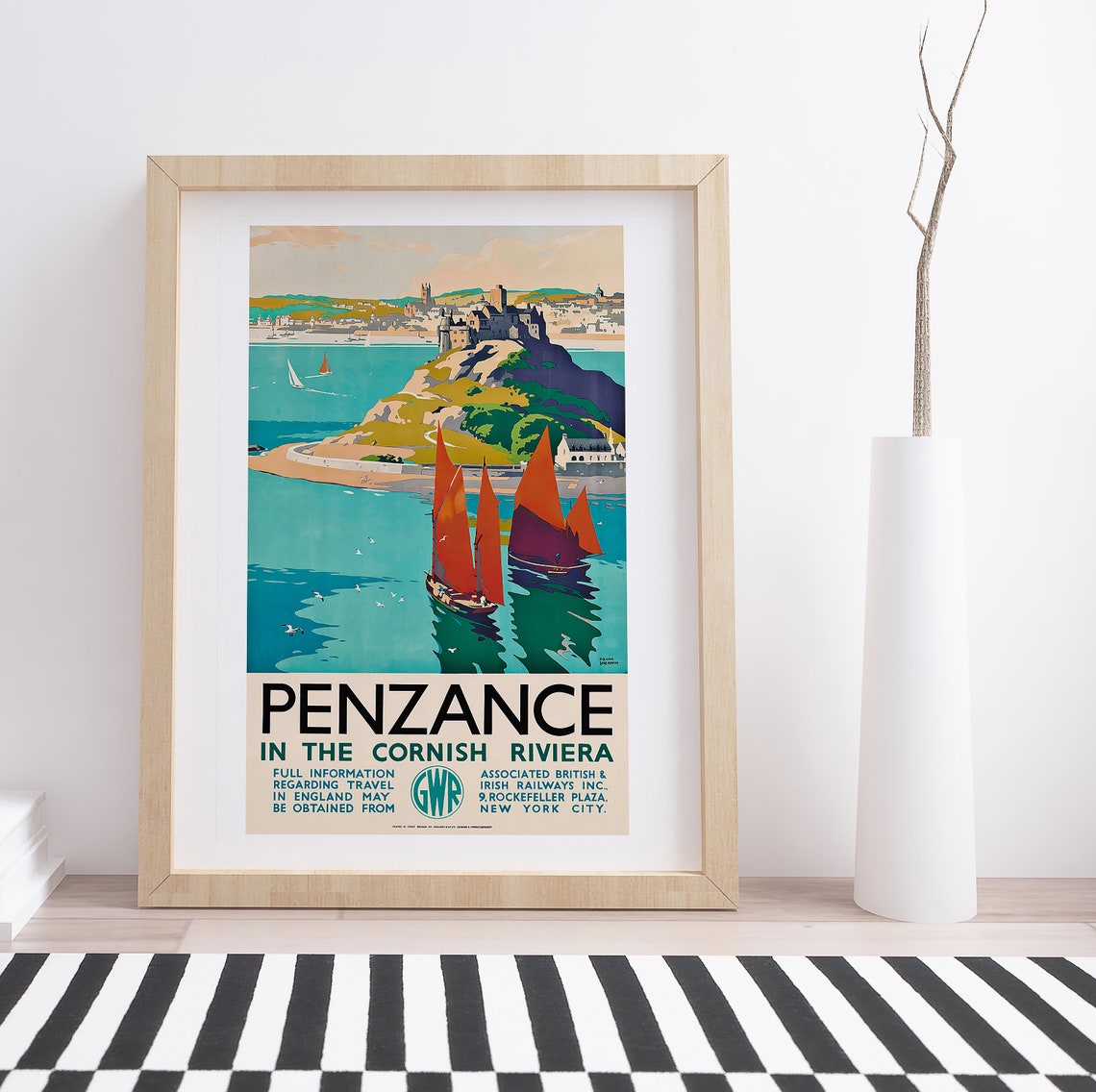 Penzance in the Cornish Riviera by Frank Sherwin Vintage | Etsy