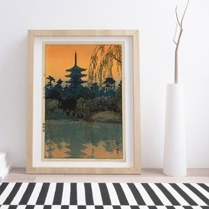Sarusawa Pond by Yoshida Hiroshi |  Vintage Japanese Woodblock Print
