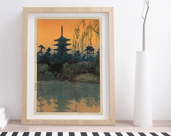 Sarusawa Pond by Yoshida Hiroshi |  Vintage Japanese Woodblock Print