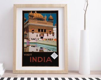 India / Póster de viaje vintage