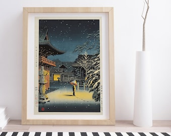 Nezu Schrein bei Tsuchiya Koitsu | Vintage Japanischer Holzschnitt