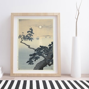 Plage d'Akashi de Tsuchiya Kōitsu | Gravure sur bois japonaise vintage