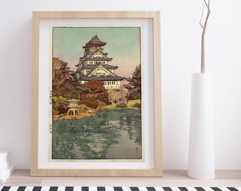 Osaka Castle by Hiroshi Yoshida | Vintage Japanese Woodblock Print