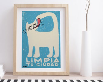 Limpia tu Ciudad door Eladio Rivadulla | Vintage burgerposter