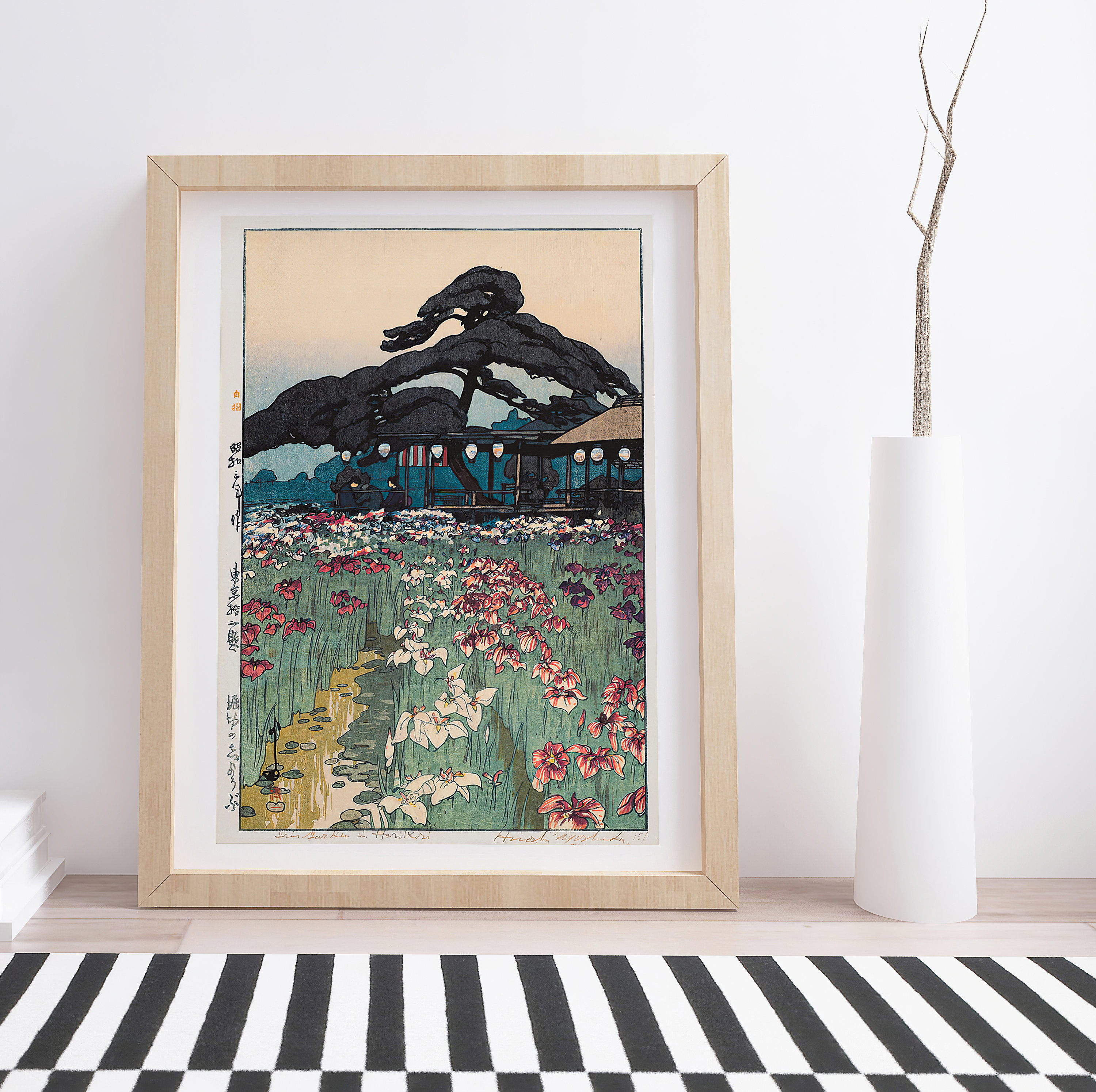 吉田博作「堀切の菖蒲園」｜日本のヴィンテージ木版画 - Etsy 日本